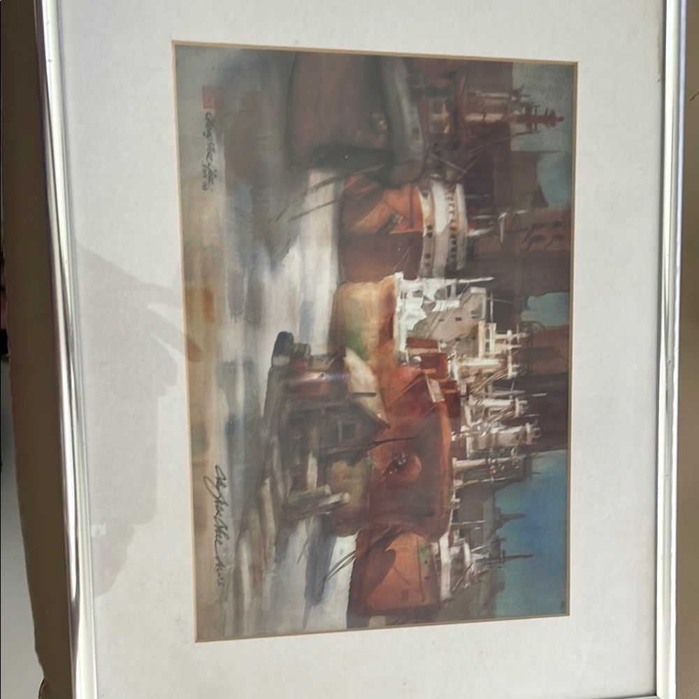 Framed Nautical Watercolor Art by Chen- Knee Chee.signed print